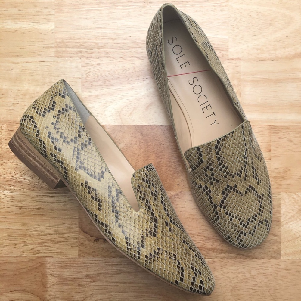 Sole Society Snake Print Loafers